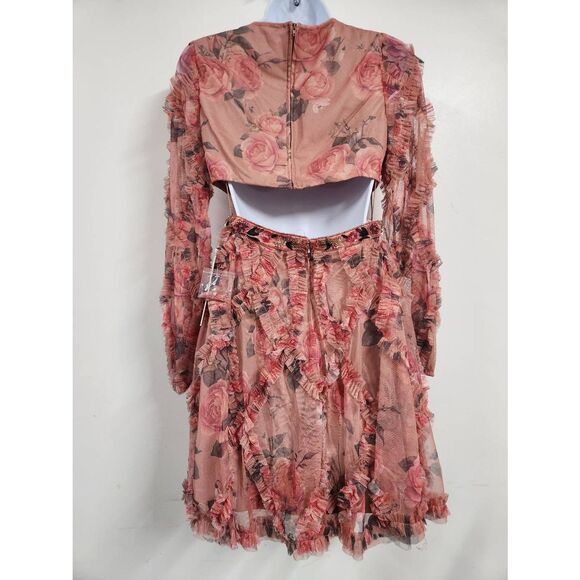 Mac Duggal Pink Floral Midi Dress - Picture 5 of 8